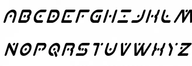 Planet X Condensed Italic Schriftart Groß