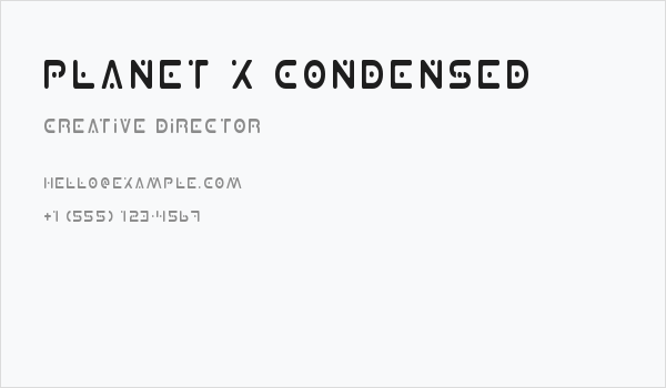 Planet X Condensed Business Card