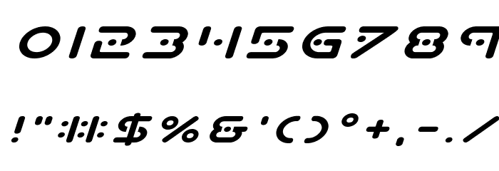 Planet X Expanded Italic Font OTHER CHARS