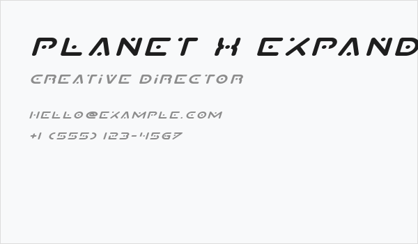 Planet X Expanded Italic Business Card