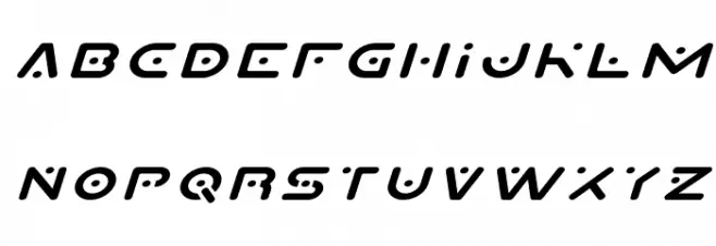 Planet X Expanded Italic Schriftart Kleinbuchstaben