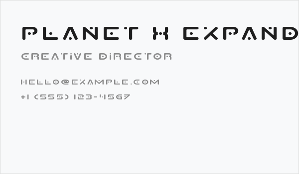 Planet X Expanded Business Card