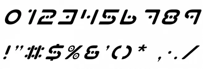 Planet X Italic Schriftart Anderer Schreiben
