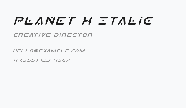 Planet X Italic Business Card