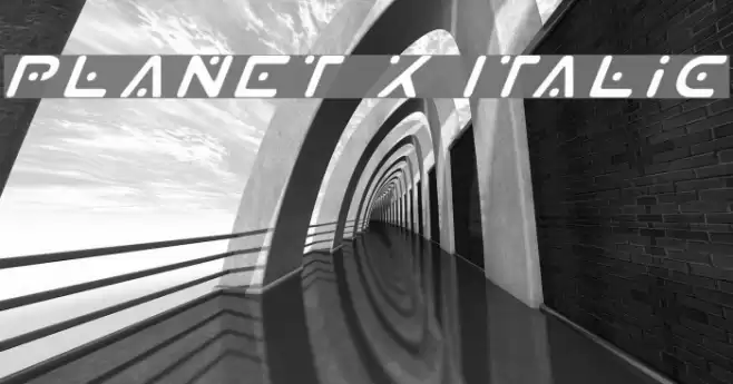 Planet X Italic Schriftart examples