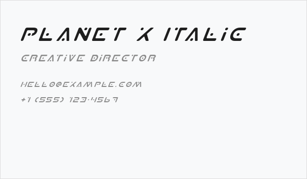 Planet X Italic Business Card