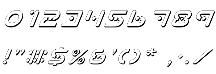 Planet X Shadow Italic Font OTHER CHARS