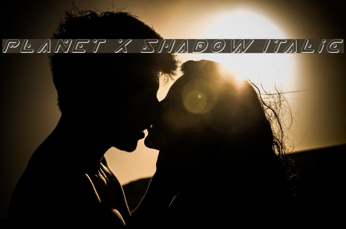 Planet X Shadow Italic Font examples