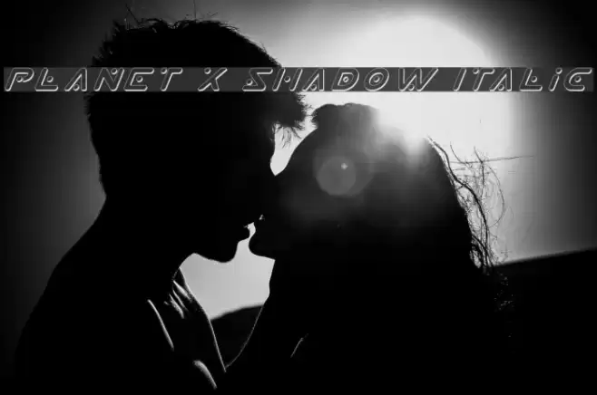 Planet X Shadow Italic Шрифта examples