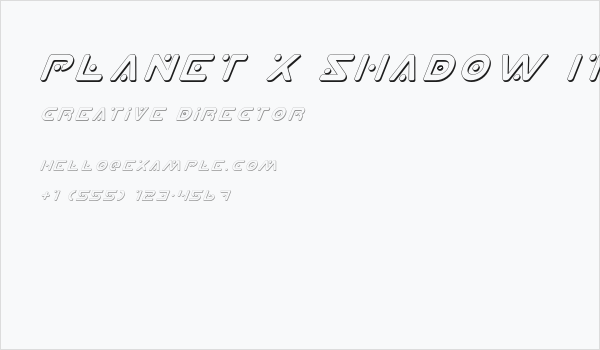 Planet X Shadow Italic Business Card