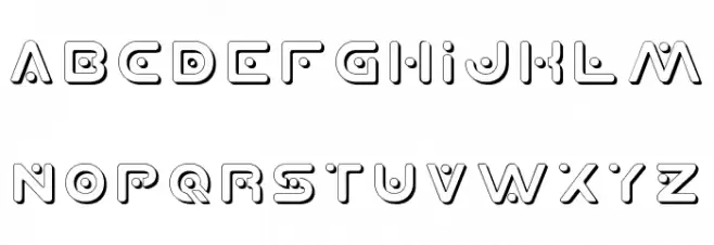 Planet X Shadow Font Litere mici