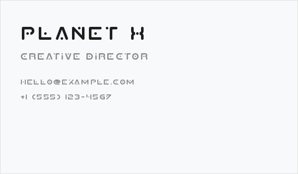 Planet X Business Card