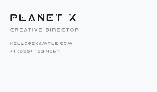 Planet X Business Card