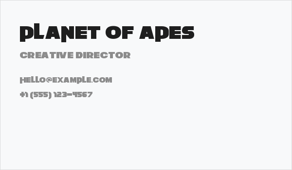 Planet of Apes Business Card