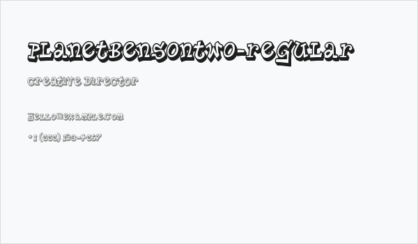 PlanetBensonTwo-Regular Business Card