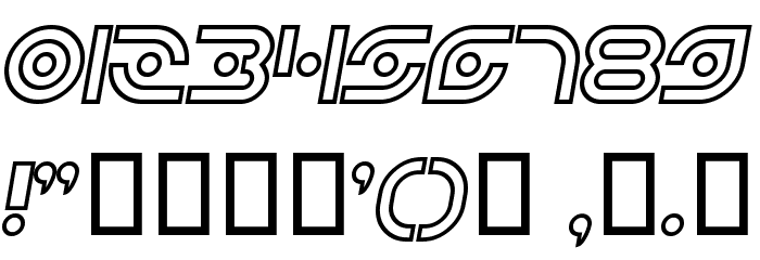 Planetary Orbiter Outline Bold Italic Font OTHER CHARS