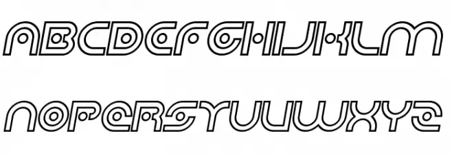 Planetary Orbiter Outline Bold Italic 字体 大写