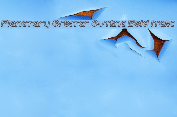 Planetary Orbiter Outline Bold Italic Font examples