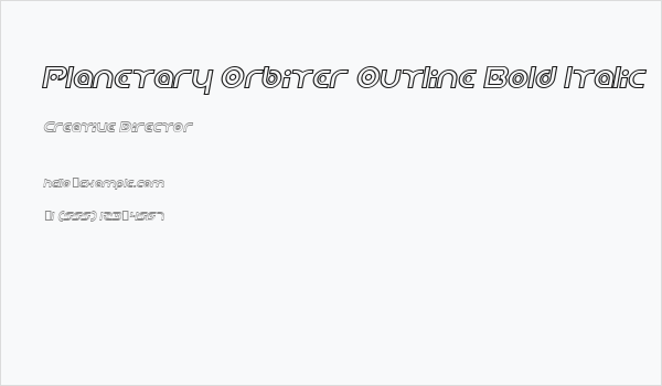 Planetary Orbiter Outline Bold Italic Business Card