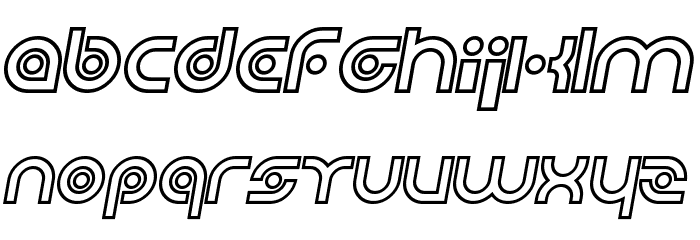 Planetary Orbiter Outline Bold Italic Font LOWERCASE