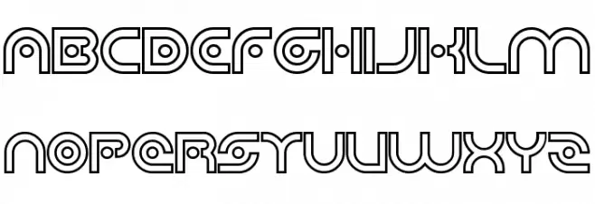 Planetary Orbiter Outline Bold Schriftart Groß