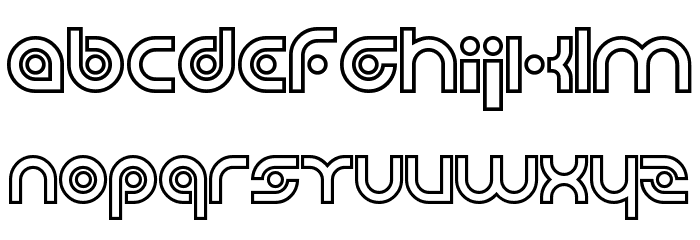 Planetary Orbiter Outline Bold Font LOWERCASE