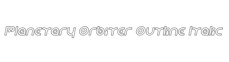 Planetary Orbiter Outline Italic Font
