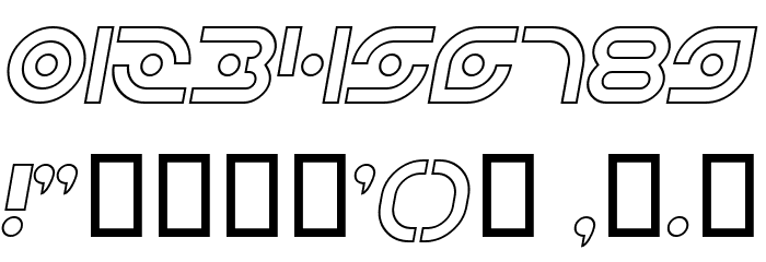 Planetary Orbiter Outline Italic Polices AUTRES CHARS