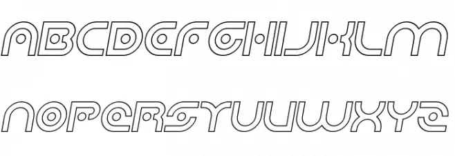 Planetary Orbiter Outline Italic Caratteri MAIUSCOLE