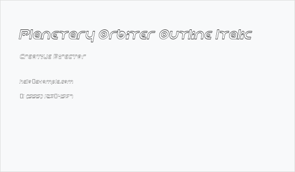 Planetary Orbiter Outline Italic Business Card