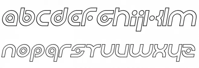 Planetary Orbiter Outline Italic Fonte MINÚSCULAS