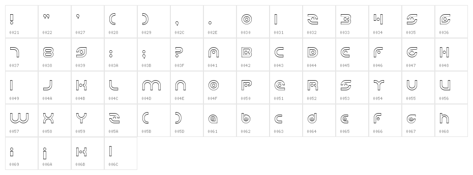Planetary Orbiter Outline Character Map