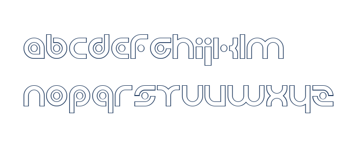 Planetary Orbiter Outline Lowercase