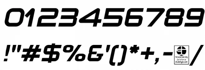 Planetium-X Bold Italic Demo Font OTHER CHARS