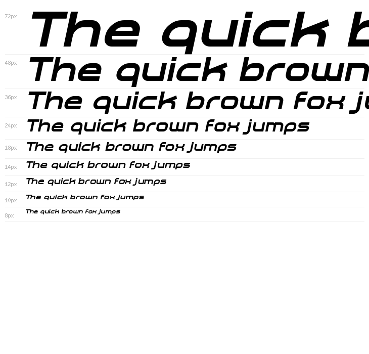 Planetium-X Bold Italic Demo Waterfall