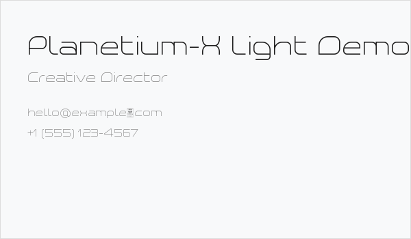 Planetium-X Light Demo Business Card