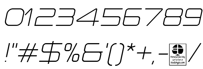 Planetium-X Light Italic Demo Font OTHER CHARS