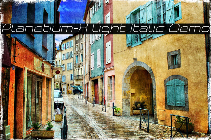 Planetium-X Light Italic Demo Font examples