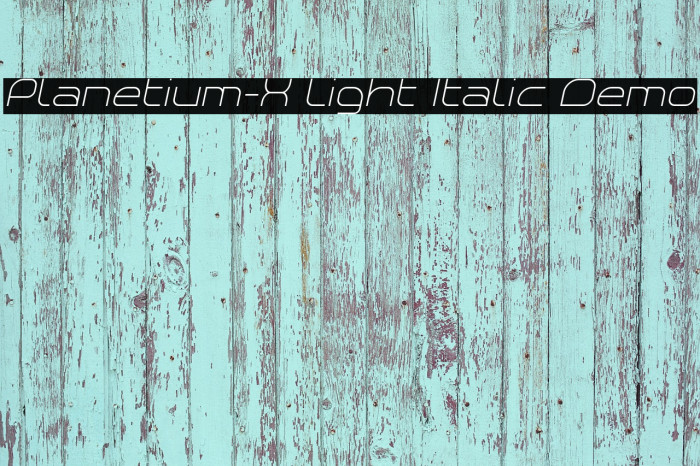 Planetium-X Light Italic Demo Font examples