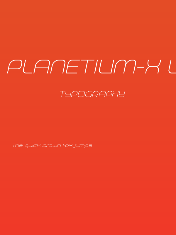 Planetium-X Light Italic Demo Poster