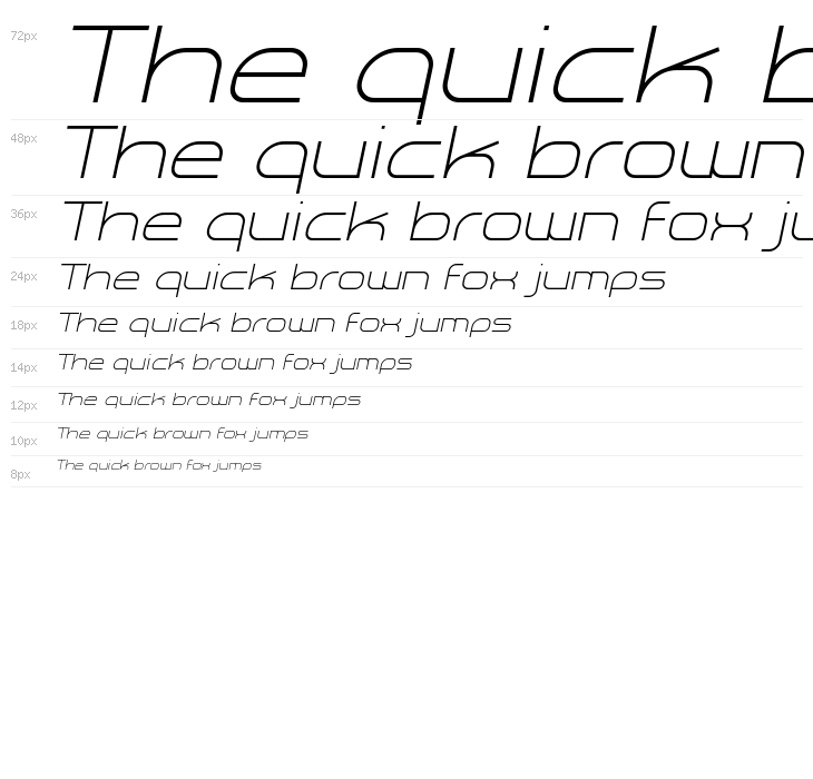Planetium-X Light Italic Demo Waterfall