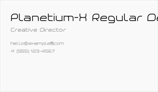 Planetium-X Regular Demo Business Card