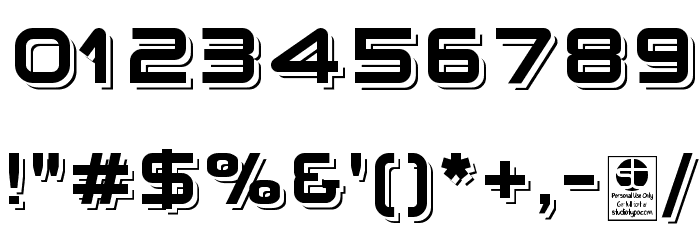 Planetium-X Shadowed Demo Font OTHER CHARS