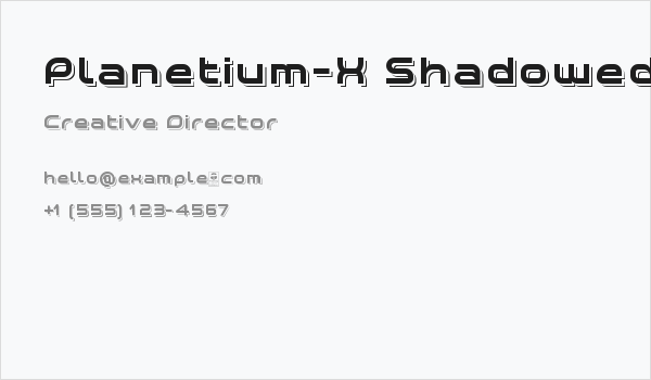 Planetium-X Shadowed Demo Business Card