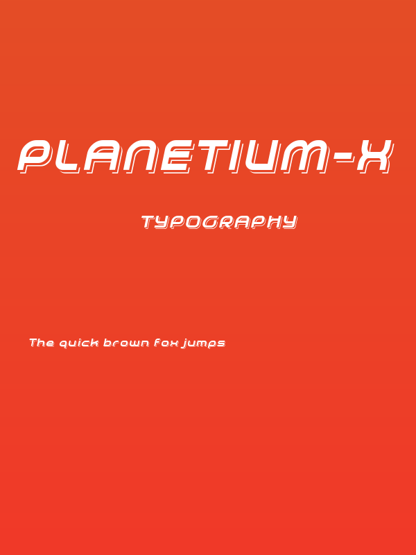 Planetium-X  Shadowed Italic Demo Poster