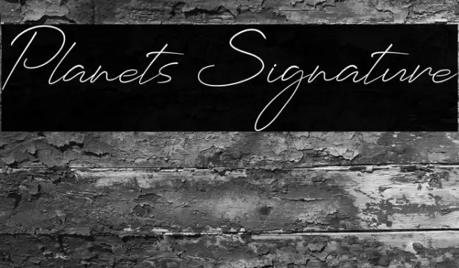 Planets Signature Font examples
