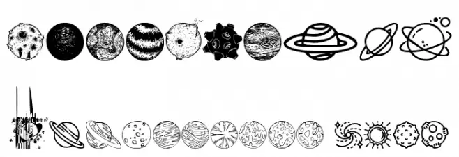 Planets Font OTHER CHARS