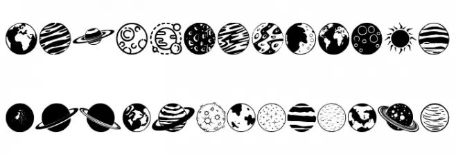 Planets Font Litere mari