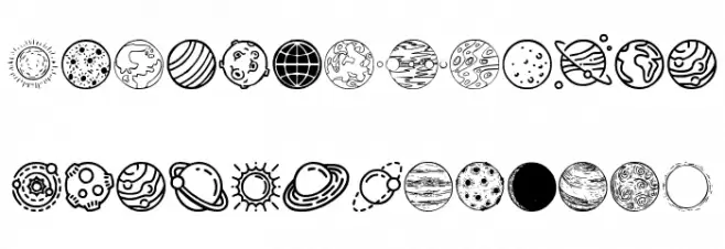 Planets Fuentes MINÚSCULAS