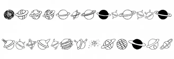 Planets फ़ॉन्ट अपरकेस